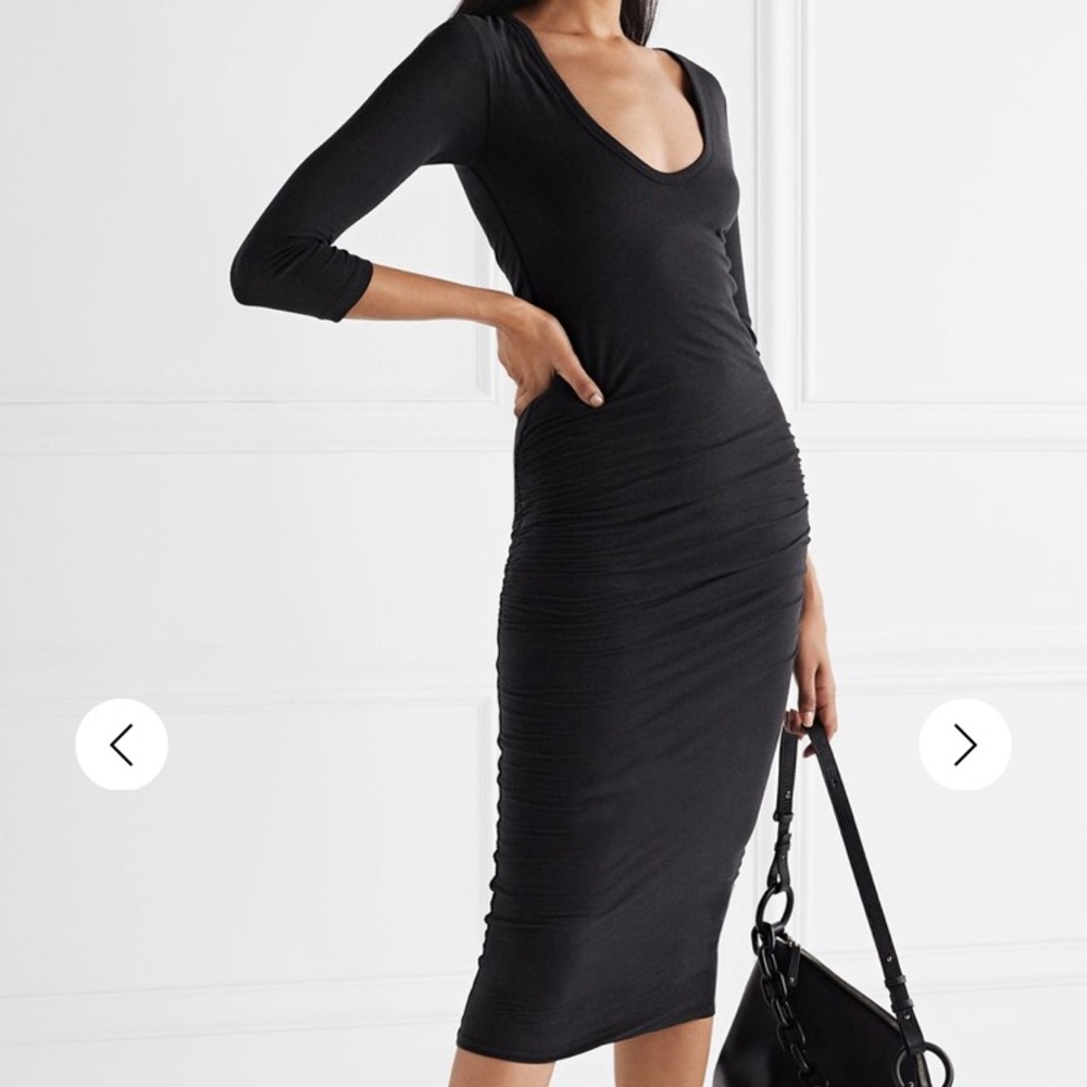 James Perse Rouched Dark Maroon Bodycon Dress